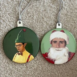 Bundle Metal Ornaments - Michael and Dwight- EC- The Office
